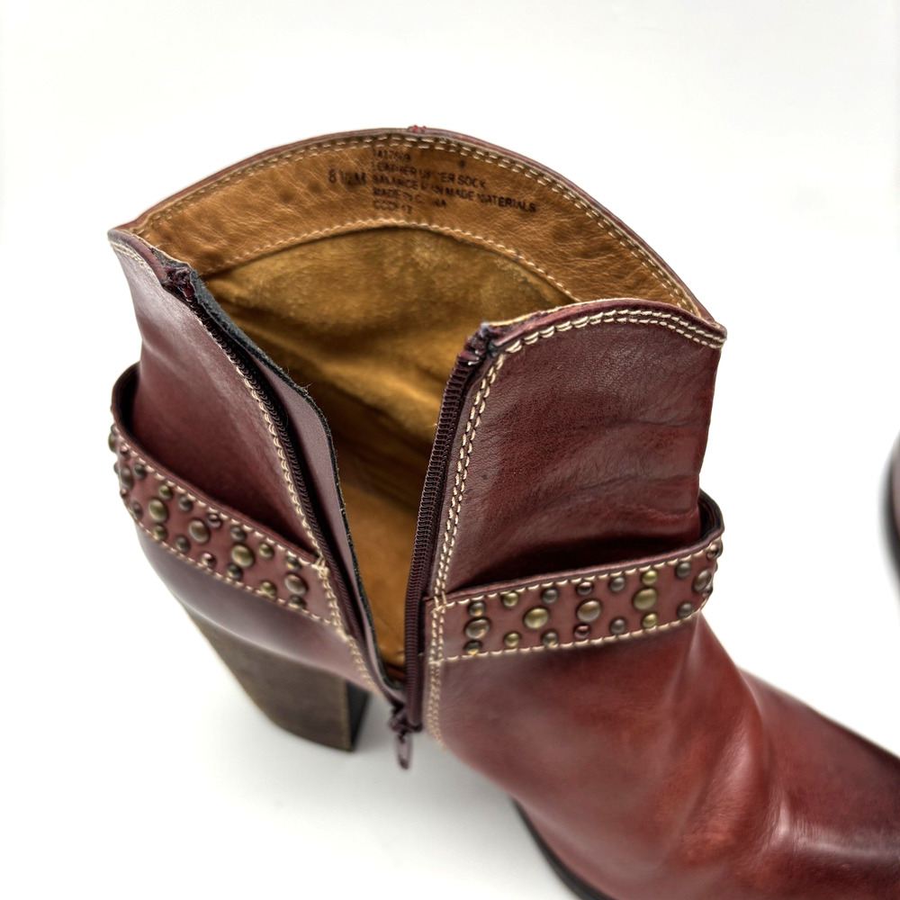 Sofft Brown Studded Leather Ankle Boots - Picture 13 of 16